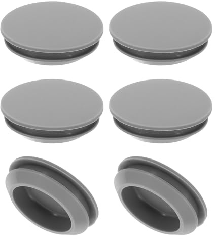 PATIKIL 6 Stück Silikonstopfen 25 mm, Silikon Lochstopfen, Runden Gummistopfen, Montagedurchmesser für 25-27 mm abdeckkappen für bohrlöcher blindstopfen, verschlussstopfen, Grau