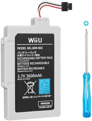 FLSTOR Akku für Wii U Gamepad, 3600mAh hohe Kapazität Ersatz-Akku-Pack für Nintendo Wii U Gamepad WUP-010/ WUP-012 mit Werkzeug
