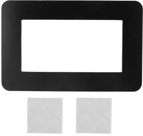 Light Switch Surround, 17.5cm x 9cm Acrylic Finger Plate Panel Socket Self Adhesive Black Surround Frame Cover Wall Socket Stickers for Home Office Wall Decoration (External 22.8cm x 14.6cm)