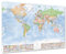 J.Bauer Karten Leinwand Weltkarte (Politisch) 120 x 80 cm, deutsch, 2024