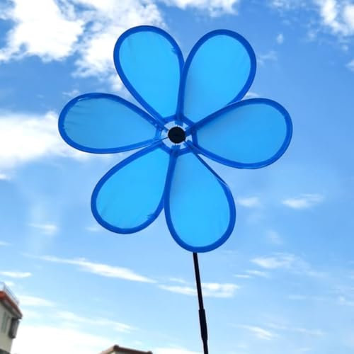 Fleurs de moulin à vent vibrantes pour décoration d'intérieur, charmantes décorations d'extérieur à profiter dans la brise (bleu)