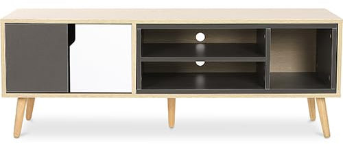 Iconik Interior Scandinavian Style Meuble TV en Bois - Design Scandinave - Bjorn Gris