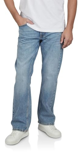 MUSTANG Jeans Herren Stretch Oregon Bootcut Jeanshose Hose Denim, Länge:34L, Farbe:Light Blue Denim (202), Weite:42W