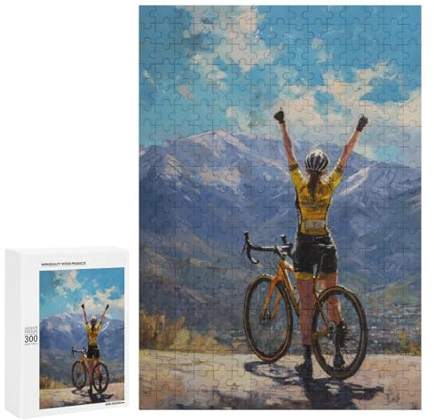 Cyclist Celebrating Victory Landscape Puzzle 1000 Teile Schwer Puzzle Spielzeug Lernspiel Impossible Herausforderungsspielzeug Für Erwachsene Kinder 300 PCS