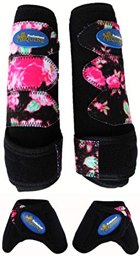 Medium Professionelle Equine Horse Sport-Medizin Splint Boots Bell Floral 4135B