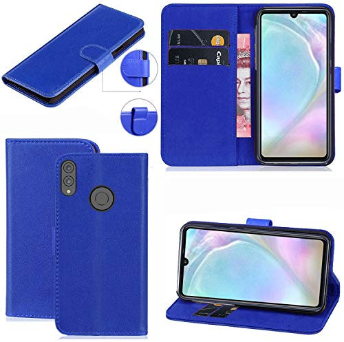 Huawei P30 Lite Case, Leather Wallet with Flip Cover, Credit Card Pockets and Stand Compatible with Huawei P30 Lite (Blue)