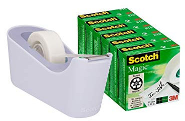 Tischspender C18 Lavendel mit 6 Rollen Klebeband Scotch Magic 19x33