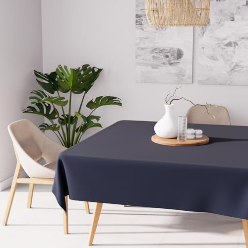 Soleil d'ocre Alix Nappe, Polyester, Blau, 140 x 140 cm