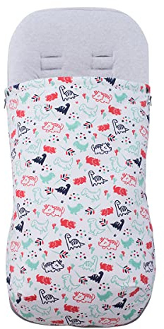 JYOKO KIDS Fußsack für Kinderwagen kompatibel mit Baby Jogger City Mini (BAUMWOLLE, DINO PARTY)