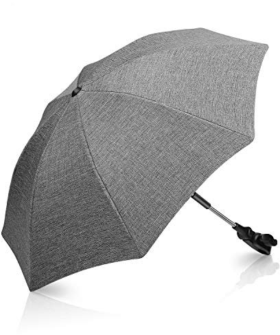 Winload Ombrellino Parasole Passeggino Universale, Ombrellino per Carrozzina, con Supporto Universale, Protezione UV, Fissaggio Universale per Tubo Rotondo o Ovale, Grigio