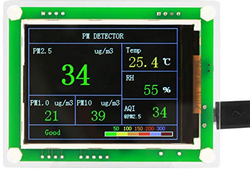 PM2.5 Messgerät, 2.8 Zol Multifunktions Digita Luftqualitätsdetektor PM2.5 Tester PM1.0, PM10.0, PM2.5, Temperatur, Luftfeuchtigkeit, Feinstaub