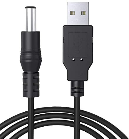CubePlug™ 5,5 mm x 2,1 mm USB 2 A 90 cm Schwarz Ladegerät Stromkabel Blei 5 V 4,5 V [UC09]