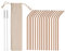 16 Edle Strohhalme aus Edelstahl Wiederverwendbar, Mit 2 Reinigungsbürsten und Tasche, Strohhalm aus Metal, Trinkhalm, Reusable Straws, Geschenk, Umweltfreundlich und Spülmaschinenfest (Rosé-Gold)