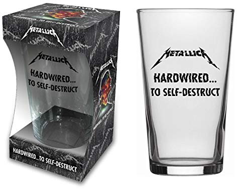 Metallica Bierglas (rz) mit verdrahtetem Kabel, selbstzerstörend