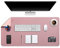 DOBAOJIA Tappetino per Mouse Grande, Mouse Pad XXL, Sottomano da Ufficio, Laptop Tappetino, Tappetino Scrivania, Tappetino Scrittura, Uso Doppio Lato Simipelle PU 90 x 43cm Rosa Scuro/Rosa