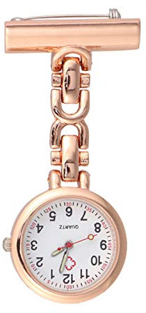 UKCOCO Krankenschwesteruhr Mit Clip Stilvolle Taschenuhr Für Pflegepersonal Tragbare Uhr Roségold Für Ärzte Und Pflegekräfte Leicht Lesbar Und Praktisch