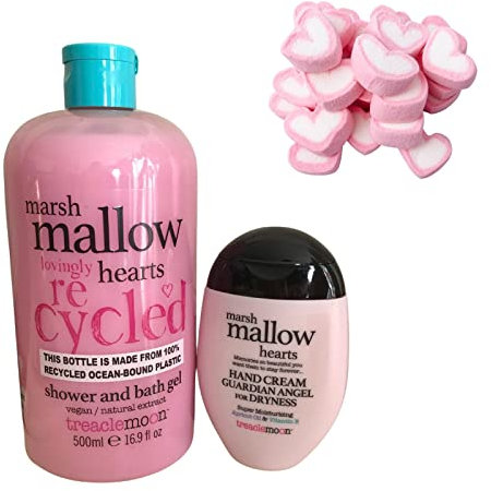 Treaclemoon Marshmallow Bundle. Marshmallow Hearts Bath and Shower Gel (500ml) & Marshmallow Hearts Hand Cream (75 ml )