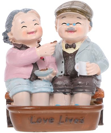 Älteres Paar Figur Opa Oma Kuchen Topper Großeltern Torte Topper für Jubiläum Hochzeit Geburtstag Party Dekoration