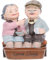 Älteres Paar Figur Opa Oma Kuchen Topper Großeltern Torte Topper für Jubiläum Hochzeit Geburtstag Party Dekoration