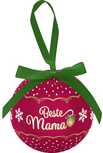 GRUSS & CO 49974 Weihnachtskugel Mama, Kunststoff, Rot, 8,5 cm