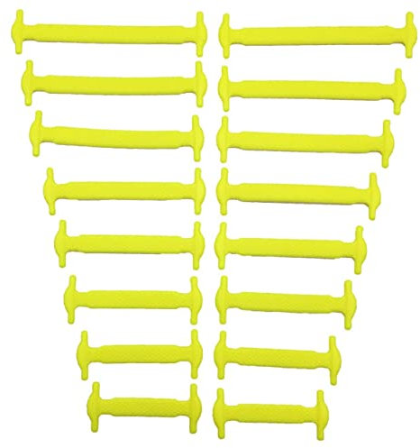 AONAT Lacci elastici in silicone,Lacci Silicone Impermeabile, ricambio per lacci,No Tie Lacci per scarpe per bambini e adulti,No-tie lacci delle scarpe Per Adolescenti E Sportivi-Giallo