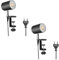 ledscom.de 2 Stück Klemmleuchte WAIKA, Schalter, schwarz matt, inkl. LED GU10 Lampe, 535lm weiß