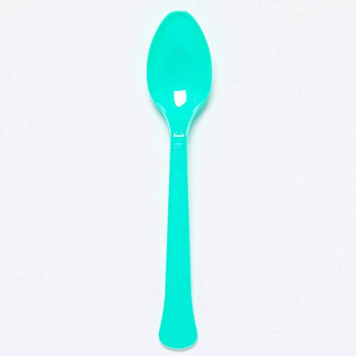 Amscan 9915409-207 - Pastel Mint Green Eco-Friendly Re-usable Dishwasher Safe Plastic Party Spoons - 24 Pack