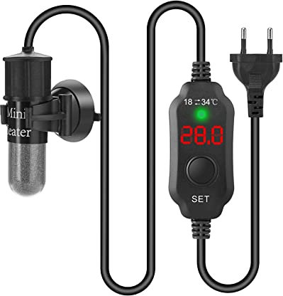 DONGKER Mini Aquarium Heizung, 10W 20W 30W Temperatur Einstellbare Aquarium Heizer, Aquarium Heizstab mit Temperaturanzeige für 3-8L Fischtanks und Aquarium