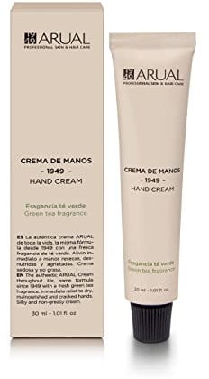 Arual Crema de Manos reparadora Fragancia Té Verde - nuevo diseño - 30ml