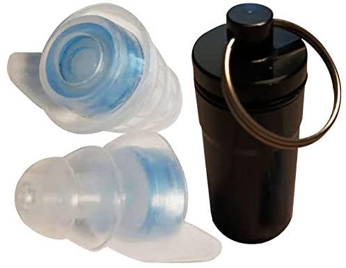 High Fidelity Ohrstöpsel zur Geräuschreduzierung, Konzert, Festival, Musik und Club mit transparentem Aluminiumbehälter, besonders leichter Gehörschutz zu tragen