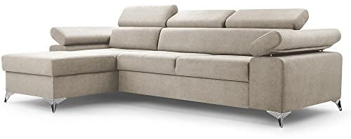 Fabryka Mebli Idźczak Schlafsofa Sofa Madryt Mini Couch Ausklappbares Sofa Schlaffunktion Bettkasten - Kissen Bettzeugbehälter Hilfsautomat - Wohnzimmer Gästezimmer Modern Design (Vena 7 R)