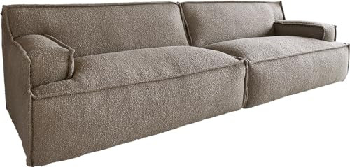DELIFE 3-Sitzer-Sofa Basit Bouclé Schlamm 285x110 cm