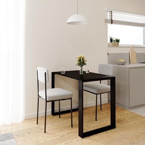 AKKE Tavolo da Pranzo Cucina Nero 100x60cm