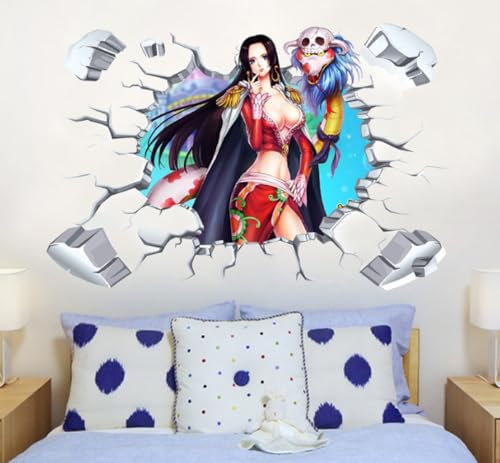 3d Dreidimensionale Wand Piercing Pirat König Anime Schlafsaal Dekoration Tapete Selbstklebend 60,90cm