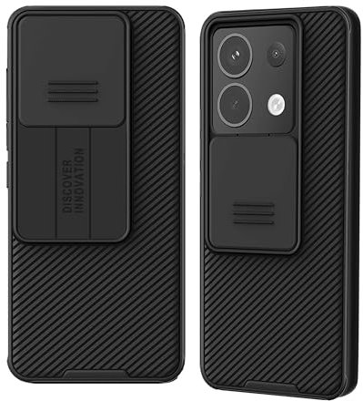 XTCASE Coque pour Xiaomi Redmi Note 13 Pro 5G / Poco X6 5G, Protection Caméra Étui avec Ultra Mince Coulisse Cache Objectif, Plastique Dur Housse Arrière Anti-Rayures Antidérapant - Noir