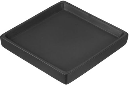PATIKIL Sottovasi per Piante 5 Pollici, Vassoio di Raccolta Quadrato in Ceramica per Interni Esterni, Nero