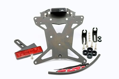 MG Biketec Kurzes Heck - Kennzeichenträger - Kennzeichenhalter geeignet für Suzuki SV650 ab 2021 (172x167mm)