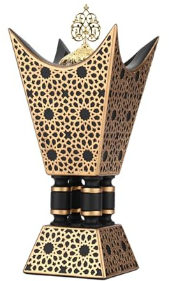 TERSCHELLING Bakhoor Räuchergefäß, Oud Weihrauch-Harzbrenner, 22,6 cm hoch, Holzkohle-Räuchergefäß – für Yoga, Spa-Aromatherapie, Büro und Heimdekoration (Trophäenform) (schwarz)