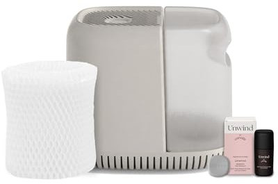 Canopy Bedside Moonstruck Humidifier 36 HR Run Time, 2.5L Capacity - Help Alleviate Symptoms of Allergies, Flu, Cold, Dry Skin Includes Humidifier, Unwind Aroma, Filter, Power Cord & Adapter