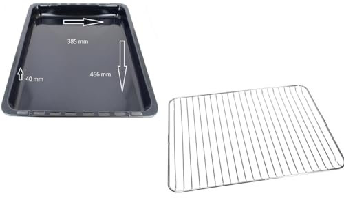FIGEVIDA Leccarda Teglia Piatto per cuocere le patatine in forno, 466 x 385 x 40 mm adatto a Electrolux 3532458043 + Griglia Grill 466X385MM 140064006012