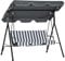 Outsunny 3 Seater Garden Swing Chair with Adjustable Tilting Canopy, Outdoor Hammock Bench with Steel Frame, Padded Seat for Patio Yard Outside, Grey and White