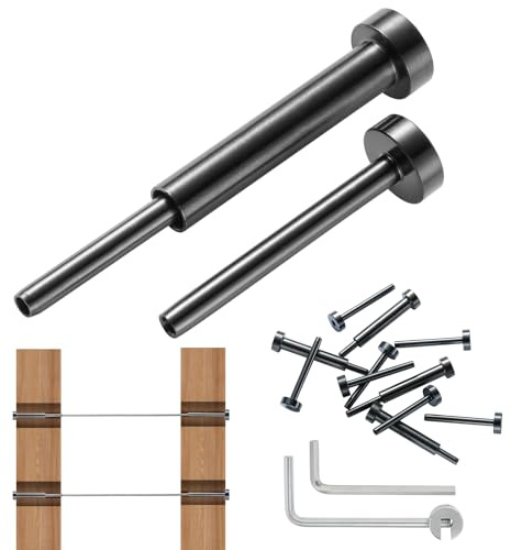 VEVOR Kit da 40 pacchi per ringhiere per cavi invisibili, ricevitore invisibile da 1/8 in acciaio inossidabile T316, tenditore per ringhiere da 1/8 per montanti in legno/metallo, nero