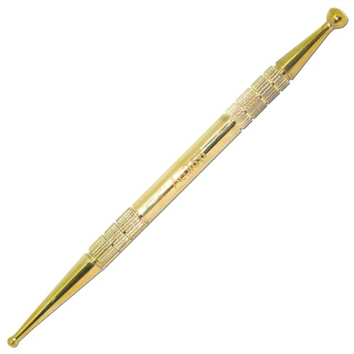 Akupressurstift aus Messing, Narbenstick 13 cm, 2 Kugelenden für gezielte Meridian- & Akupressur-Massage