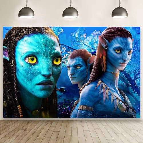 Avatar Hintergrund Geburtstag Dekorationen, Avatar Happy Birthday Banner Hintergrund für Jungen Geburtstag Party Supplies (1,5 x 0,9 m)