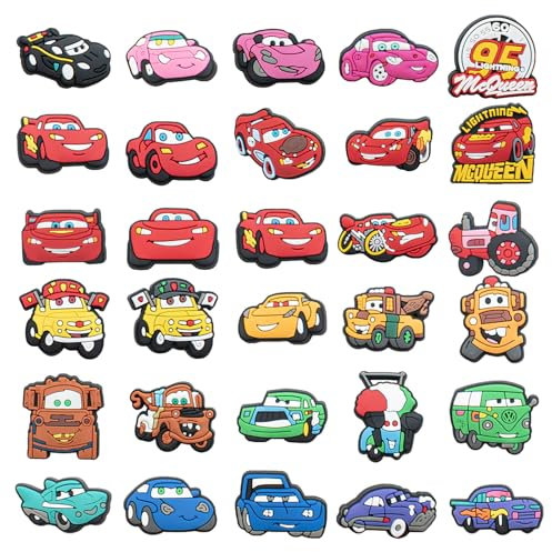Cars Anstecker, 30 stück Cars Schuhanstecker Set, DIY Schuh Charms, Schuhanstecker, Crocs Anstecker für Kinder schuhe, Geburtstags Geschenke PartyGeschenke für Kinder