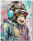 Graffiti Singe Couleur par numéro pour adultes, Kits de peinture à l'huile numérique DIY sur toile avec pinceaux et pigment acrylique, style dessin animé animal pour la décoration murale de la maison,