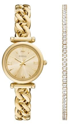 FOSSIL Damen Analog Quarz Uhr mit Edelstahl Armband ES5387SET