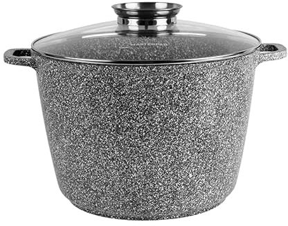 MASTERPAN Pentola con coperchio, 28 cm, 10 l, rivestimento antiaderente MP2138, SUPFTOPF GRIGIO