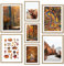 ag.art deco® Poster Set 7 Herbst Wandbilder mit Holz Rahmen | Herbst, Wald, Braun, Route im Wald, Schottische Kuh | Mehrteilige Wanddeko Wohnzimmer & Schlafzimmer