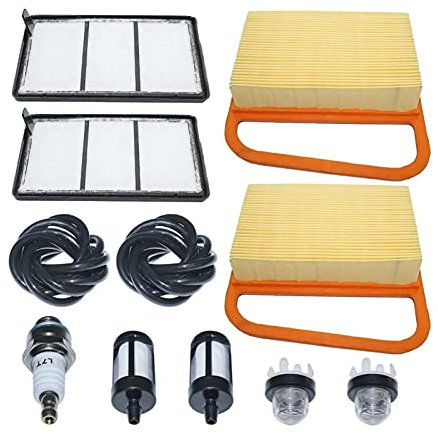 XEBRAD Luftvorfilterreiniger mit Kraftstofffilterleitungssatz, Rasenmäherersatz, for STIHL, TS410 TS420 4238-140-1800 4238 140 4401 42381410300B Luftreiniger für Rasenmäher